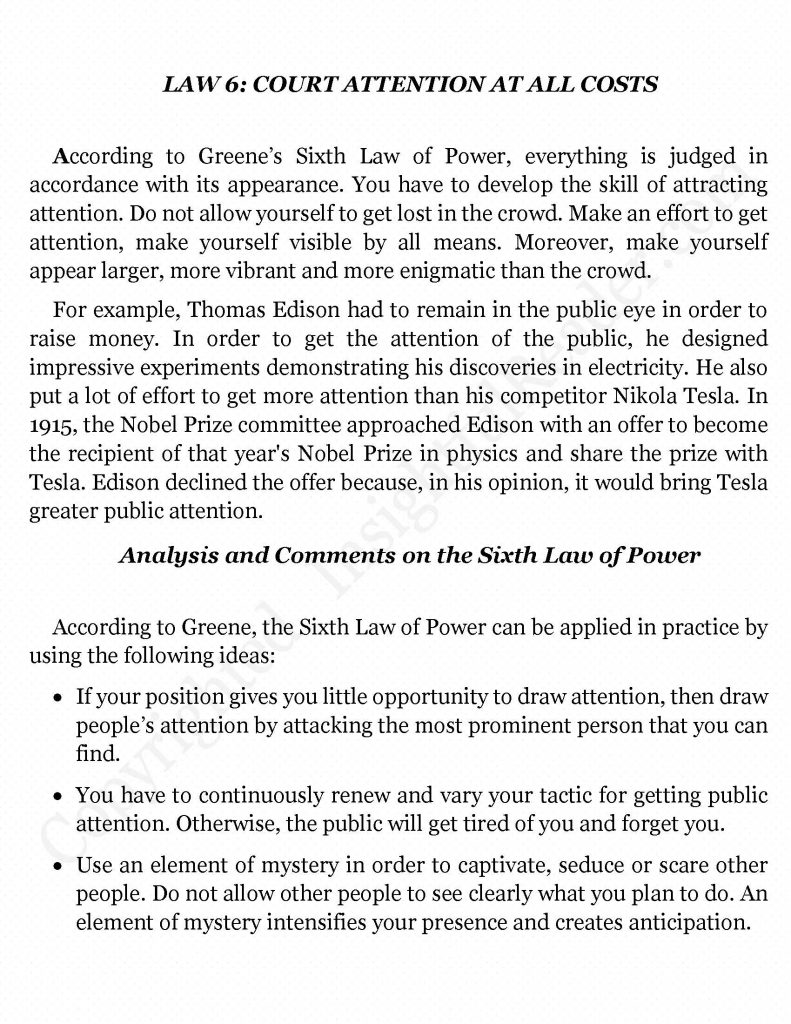 Book Summary of Robert Greene The 48 Laws of Power Summary of Laws 1-8 –  Insightful Reader